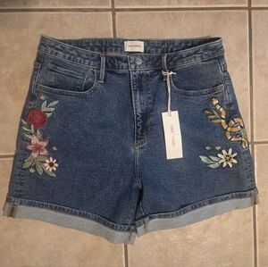 DRIFTWOOD X Hawaiian Hallucination High Rise Cuffed Denim Shorts